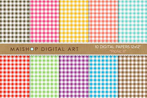 Digital Papers Gingham