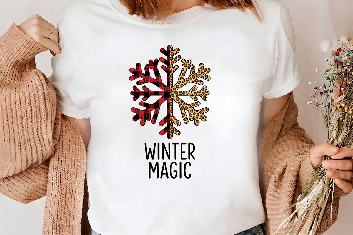 Winter Magic Plaid Leopard Snowflake, a Seasonal Illustration by CrexoraLab (Photo 3 of 4)