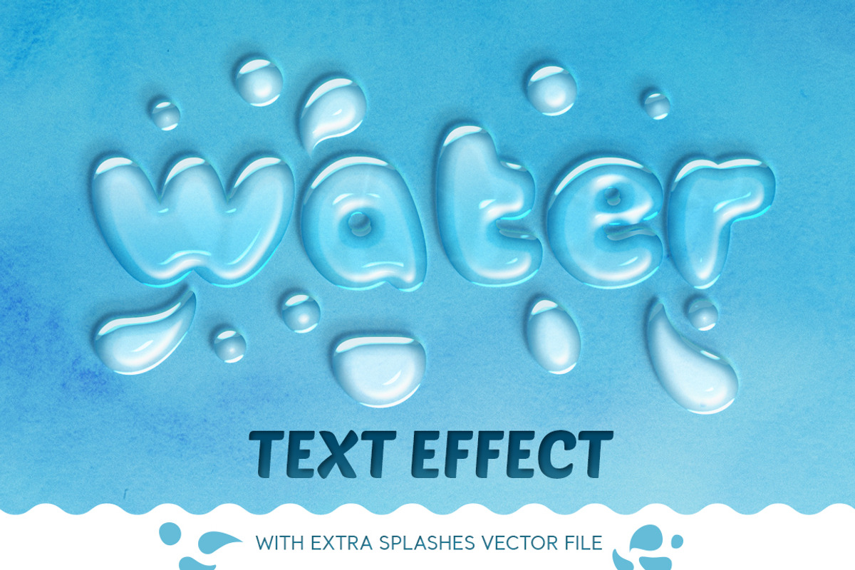 Water Text Effect, a Layer Style Add-On by Evlogiev Studio (Photo 1 of 6)