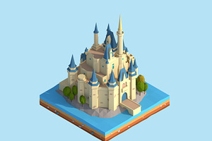 Cartoon Low Poly USA Landmarks Pack