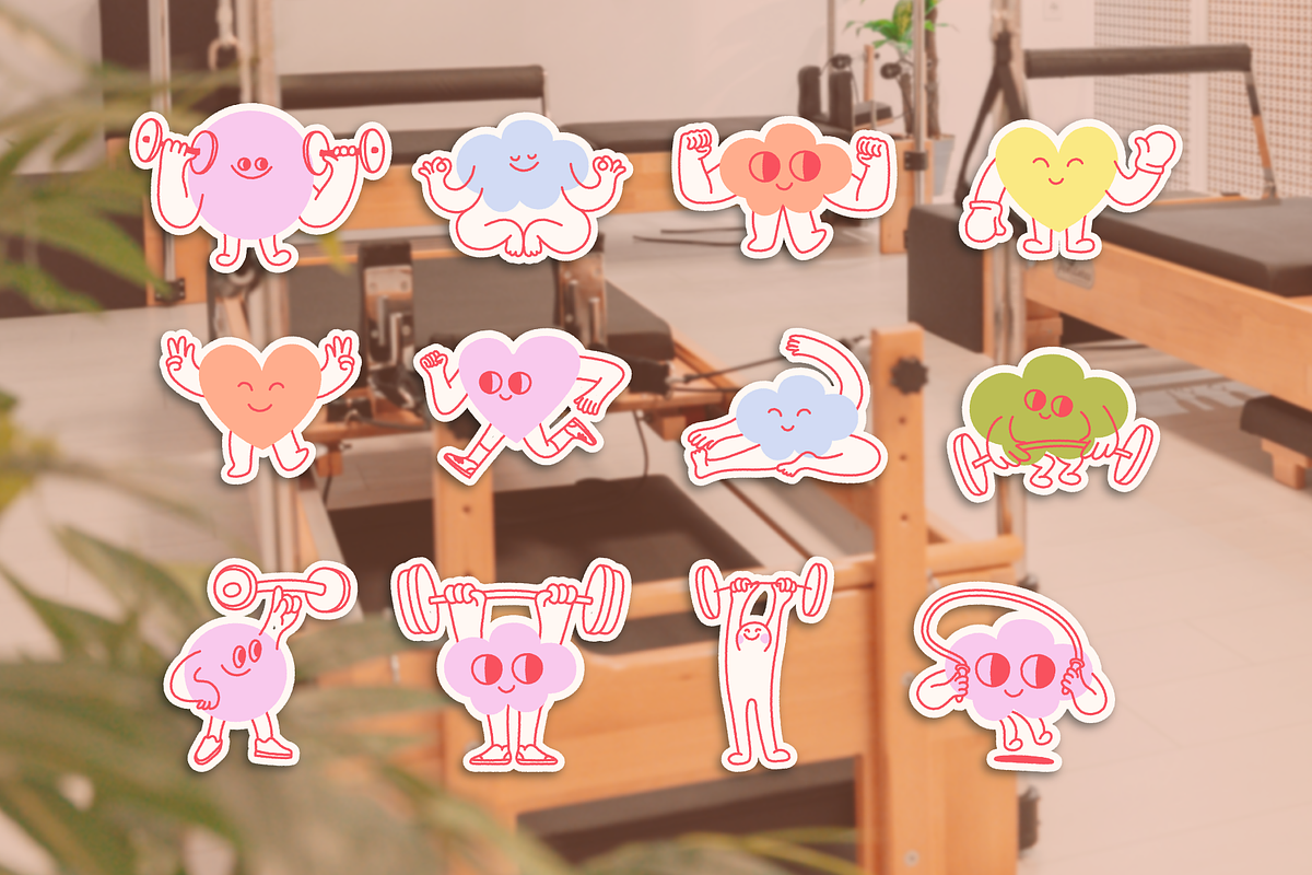 Fit girl era. Vector fitness doodles, an Object Graphic by venimo (Photo 6 of 13)