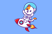 Cute Cat Astronaut Riding Rocket, an Animal Illustration by Catalyst Labs (Thumbnail 2 of 3)