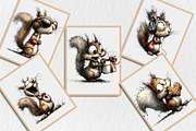 Funny Quirky Squirrel Clipart, an Animal Illustration by Rose Art (Thumbnail 6 of 6)