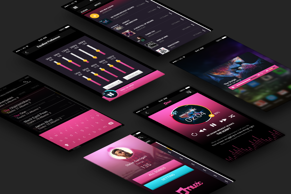 Muzic (Music App UI), an UI Kit Template by Rebound  (Photo 6 of 6)