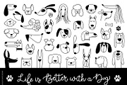 Cute Dogs Vector Set, an Animal Illustration by FourLeafLover (Thumbnail 3 of 17)