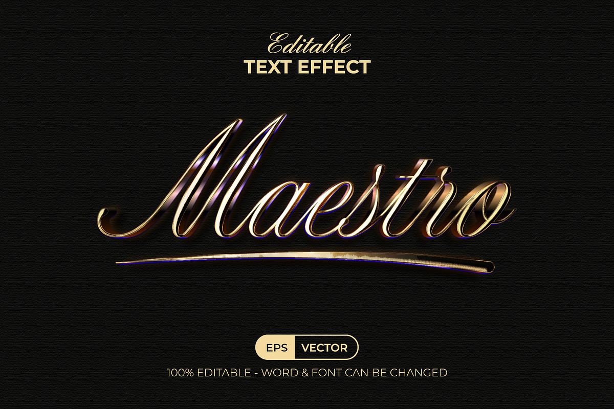 Maestro Text Effect Golden Style, a Layer Style Add-On by Mockmenot (Photo 1 of 2)