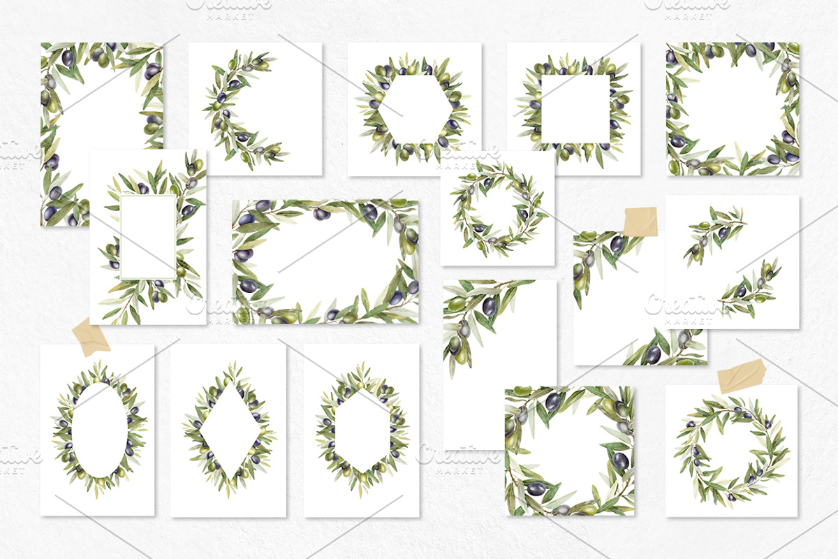 Olive Watercolor Illustrations, a Food Illustration by Fedulova Art (Photo 9 of 14)