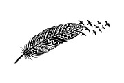 Boho Feather Silhouette Vector, an Object Graphic by jahid234 (Thumbnail 35 of 51)