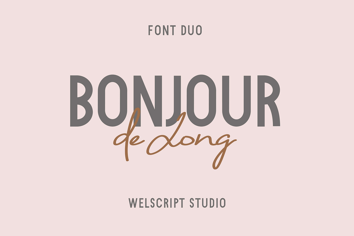 Bonjour de Jong - Font Duo, a Script Font by Wellscript Studio (Photo 1 of 11)