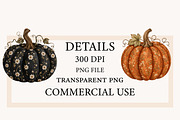Preppy Boho Fall Pumpkin Clipart, a Seasonal Illustration by Designworld (Thumbnail 4 of 7)