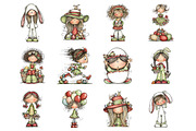 Easter Girl Clipart, an Illustration by Design Market (Thumbnail 3 of 3)