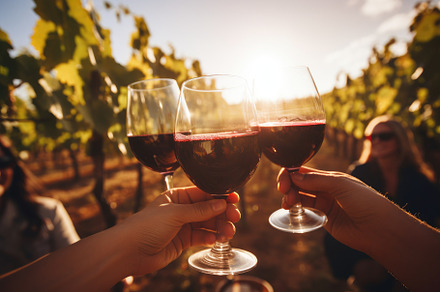 Close-up of wineglasses with red win, a Photo by Iftikhar Alam