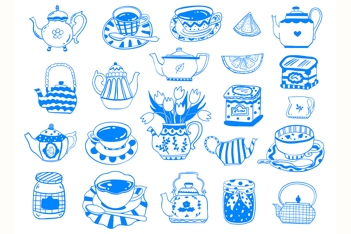 Tea Time line art, a Food Illustration by Carpet Tapete Pretzel (Photo 2 of 7)