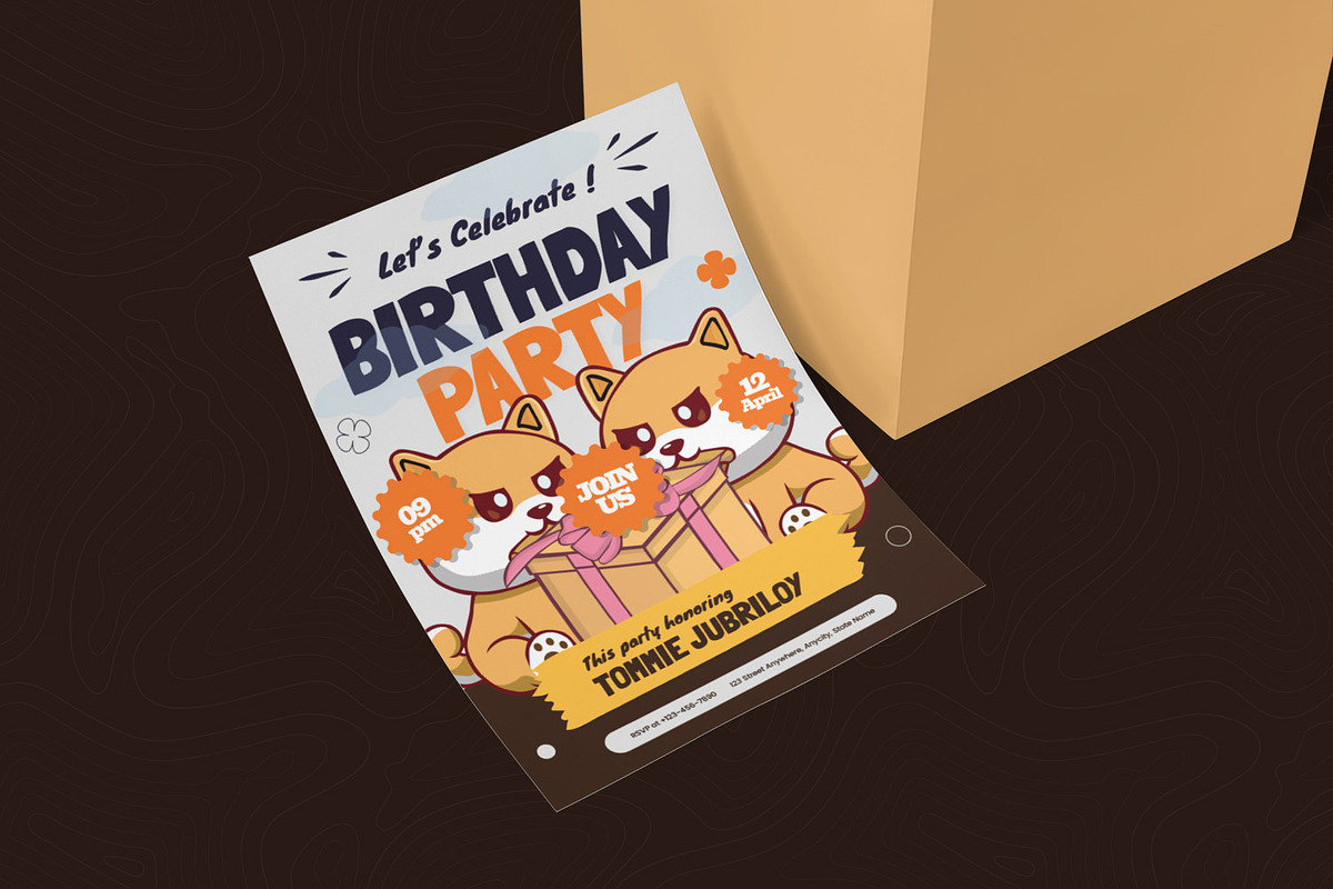 Cute Doq Box Birthday Invitation, an Invitation Template by Esensifiksi.studio (Photo 2 of 2)