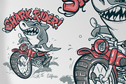 Shark Rider T-Shirt design, a Graphic by Urbanshop (Thumbnail 4 of 4)