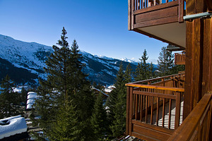 View from the balcony in ski resort featuring alpine, alps, and balcony