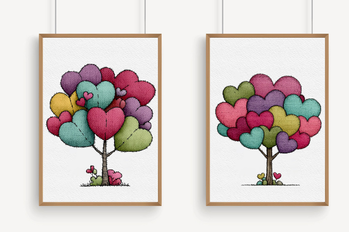 Whimsical Valentines Day Heart Tree, an Illustration by Libby Wishes (Photo 3 of 7)