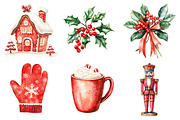 Chic Neon Red Christmas Clipart, a Seasonal Illustration by CitraGraphics (Thumbnail 4 of 7)