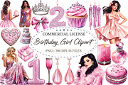 Birthday Girl Clipart Bundle, a Seasonal Illustration by designcity5 (Thumbnail 1 of 5)