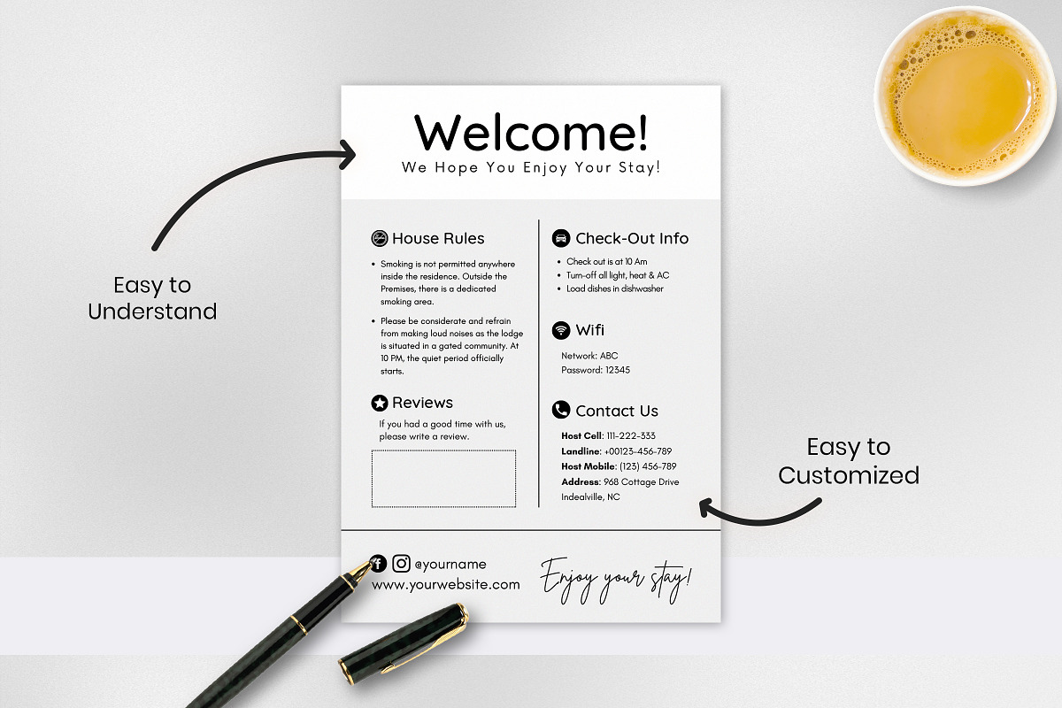 Airbnb Welcome Sign Template, a Templates & Theme by Snapybiz (Photo 2 of 10)