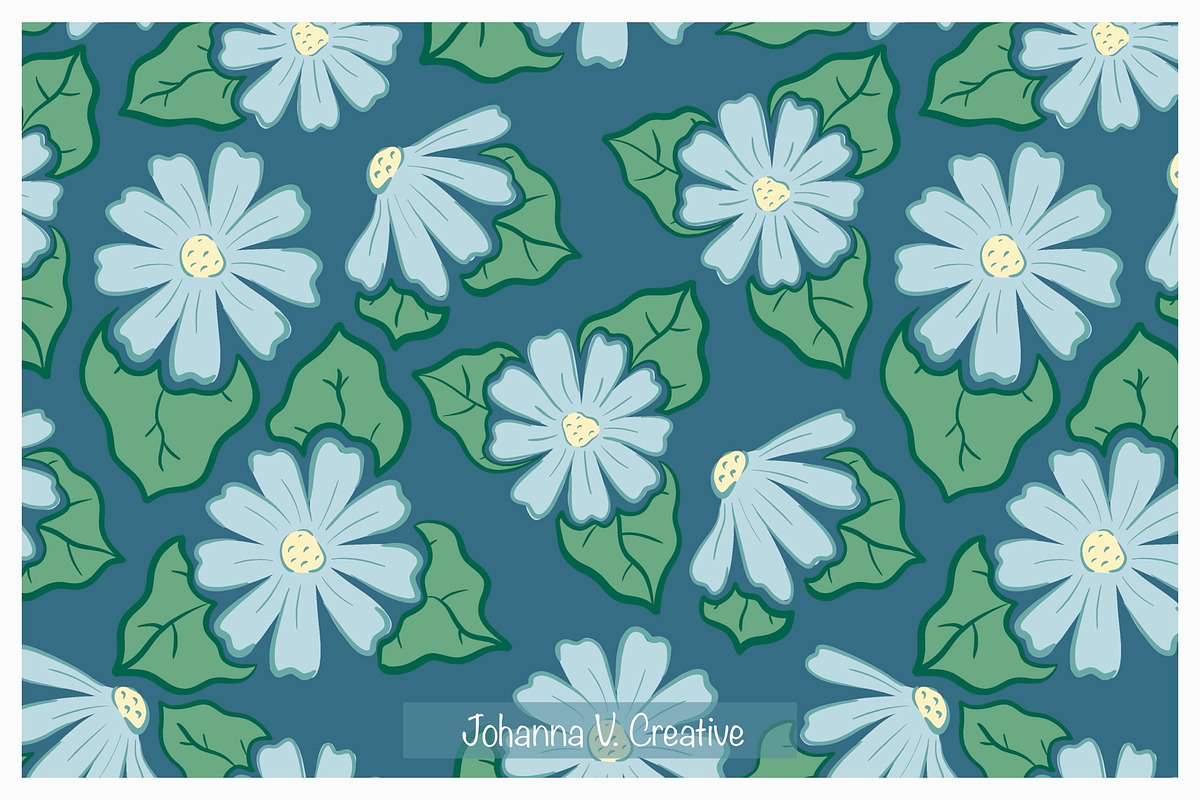 Spring Floral Seamless Designs, an Illustration by Johanna V. Creative (Photo 2 of 3)