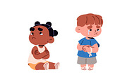 Sad, unhappy children crying set, a Person Illustration by PaperTrident (Thumbnail 3 of 6)