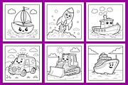 Vroom Vroom Vehicles Coloring Pages, a Decorative Illustration by Coco Bloom (Thumbnail 2 of 4)