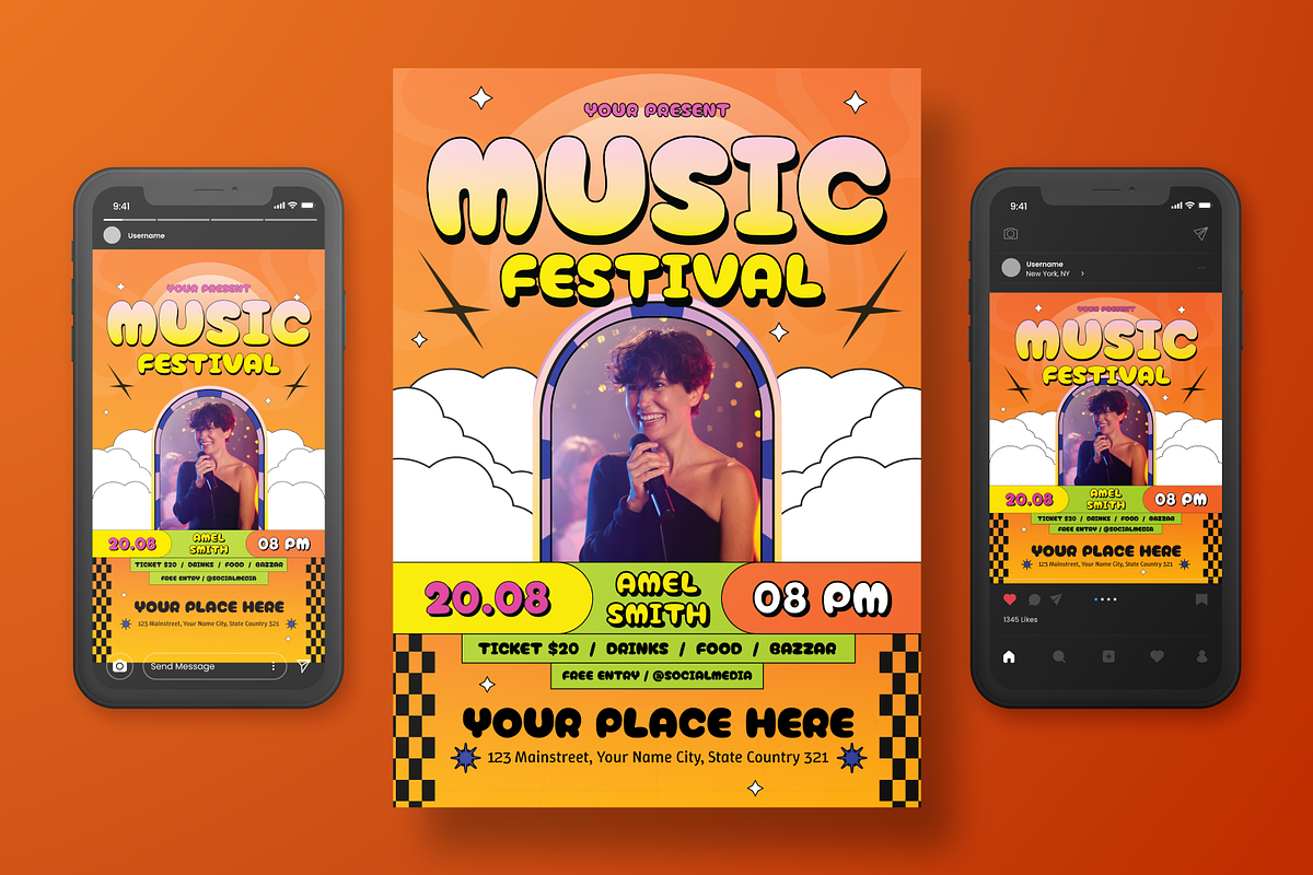 Music Fest Flyer Set, a Flyer Template by Annora Studio (Photo 3 of 6)
