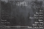 Narrow typeface, 4 weights + styles, a Sans Serif Font by SLTFNDRY (Thumbnail 2 of 3)