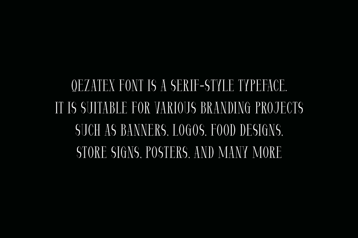 Qezatex - Modern Serif Font, a Serif Font by QR Design Studio (Photo 5 of 7)