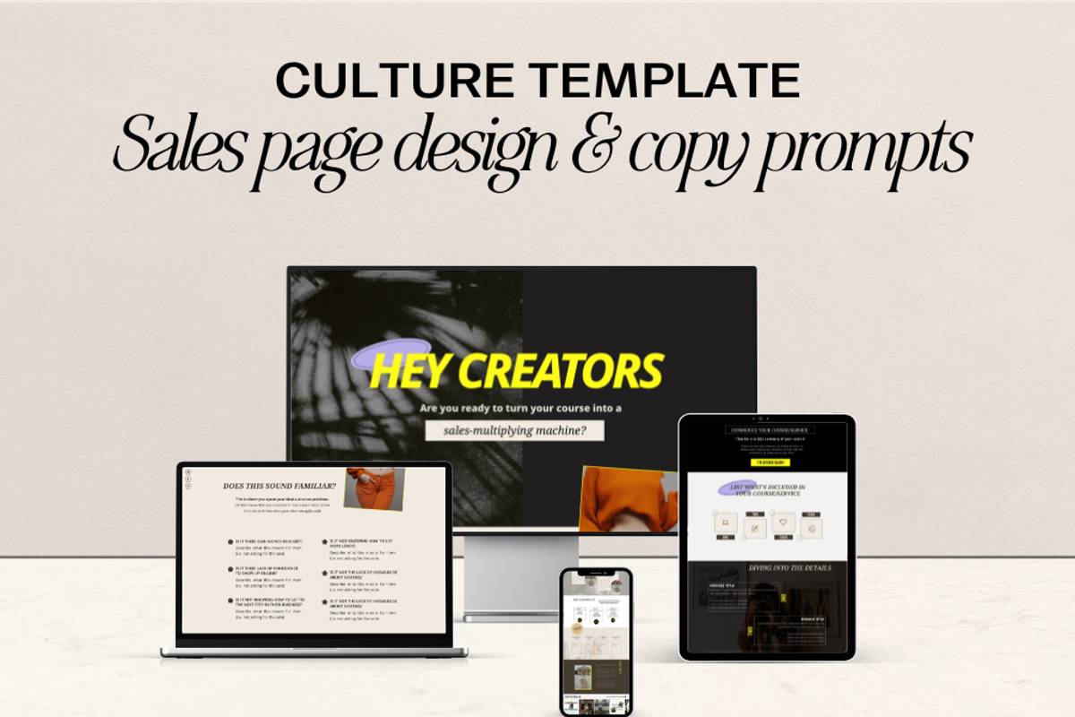 ShowIt Sales Page Template - Culture, a Websites & App Template by Nicxle Creative Studio