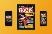 Grunge Rock Music Concert Flyer Set, a Flyer Template by Aiyari Graphic (Thumbnail 1 of 3)