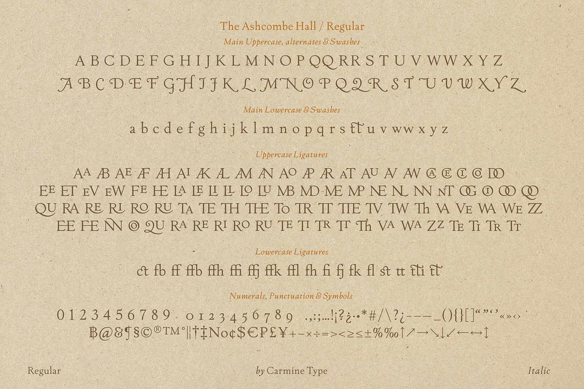The Ashcombe Hall Oldstyle Serif, a Serif Font by CarmineType (Photo 19 of 24)