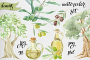 Watercolor olive set, a Food Illustration by maritime_m (Thumbnail 2 of 6)