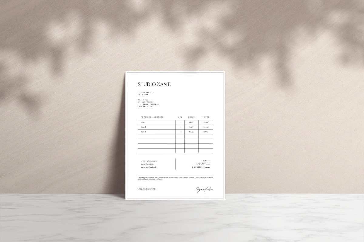 Photography Invoice Template Canva, a Marketing Template by Honor ...