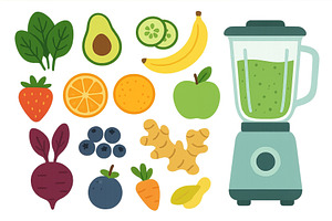 Colorful assortment of fruits and, a Food Illustration by ZinetroN