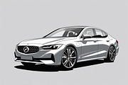 Modern Sports Sedan Vector Set, an Illustration by Gfx_Store (Thumbnail 5 of 8)