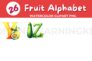 Fruit and Vegetable Alphabet Clipart, an Education Illustration by John_Walker (Thumbnail 2 of 3)