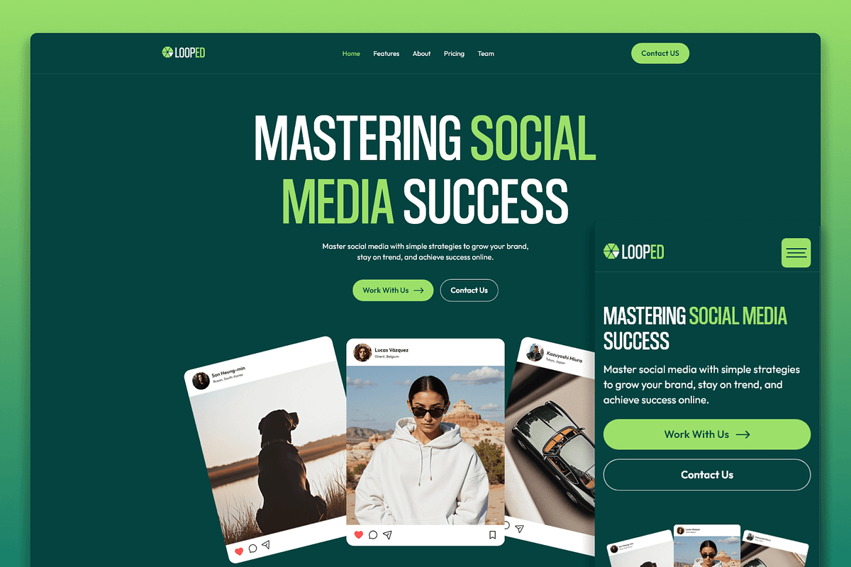 Looped – Figma Social Media Template, an UI Kit Template by Flow Samurai Templates (Photo 1 of 4)