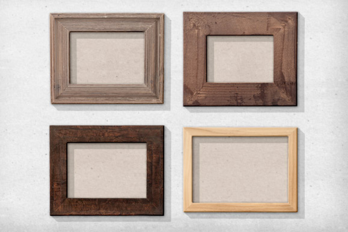 11 Isolated Natural Wood Frames preview 2