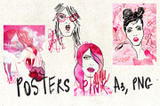 Just Pink collage background texture, an Object Graphic by Yuliya Derbisheva (Thumbnail 5 of 14)