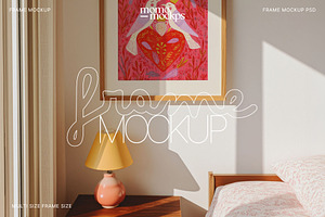Bedroom Art Frame Mockup | DIN A