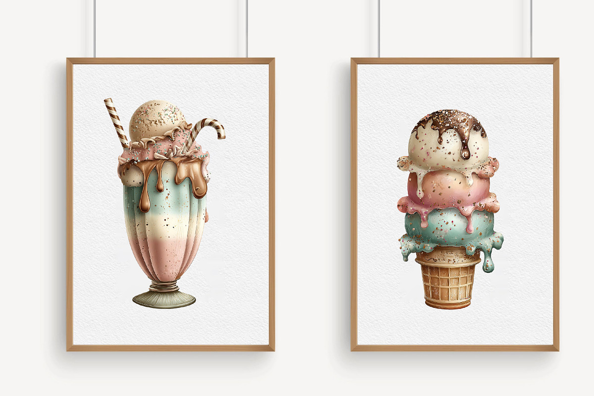 Whimsical Summer Ice Cream Clipart, an Illustration by Libby Wishes (Photo 6 of 7)