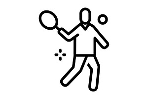 Athletics badminton mix icon, an Outline Icon by Creative priyanka