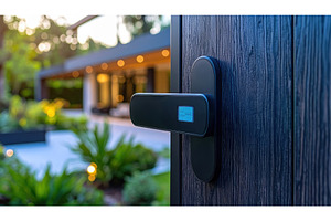 Smart door lock on a luxury home, an Architecture Photo by Igor Tichonow