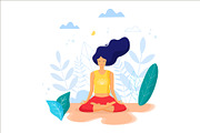 Meditating girl, a Healthcare Illustration by SvetaDraws (Thumbnail 2 of 2)
