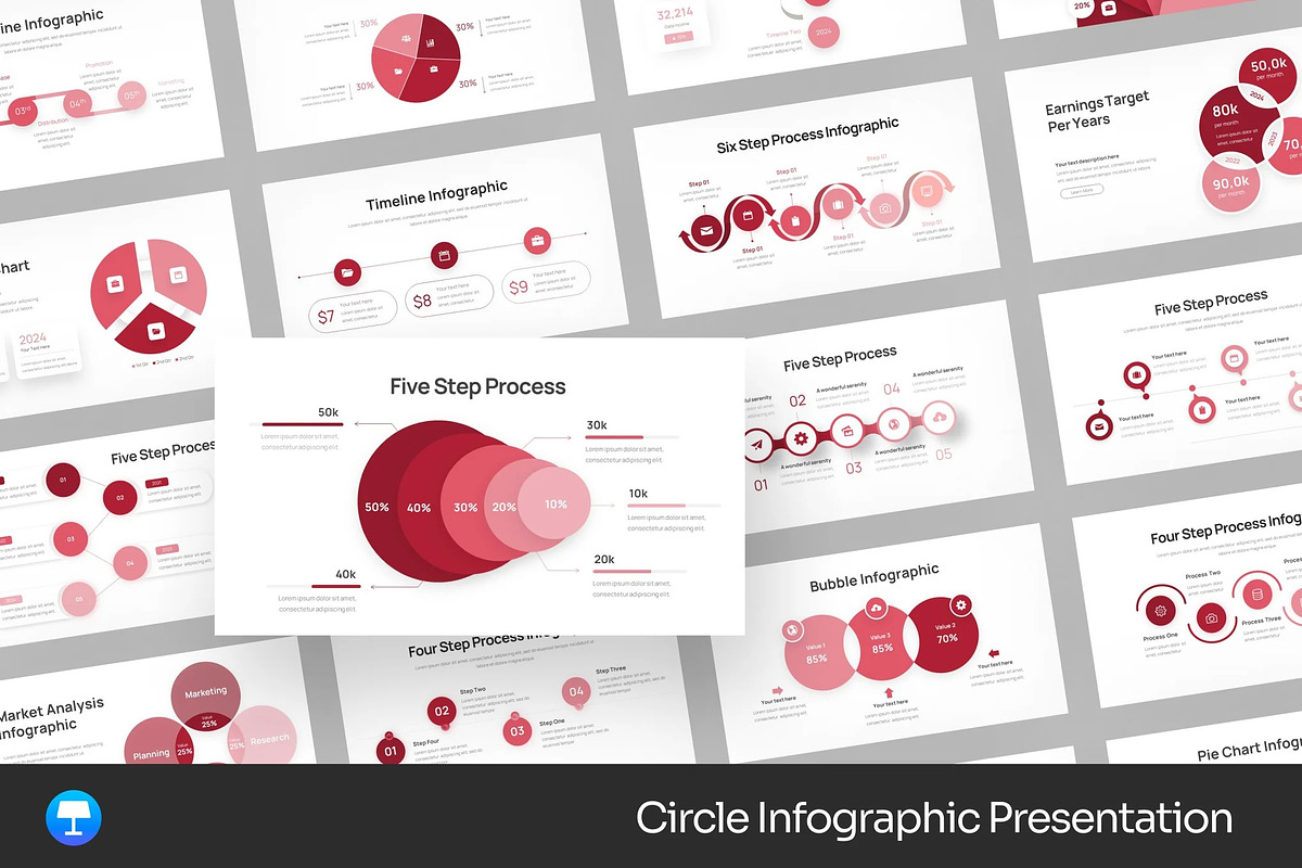 Circle Infographic Keynote Templates, a Presentation Template by Fit-tee (Photo 1 of 2)
