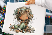 Whimsical summer mermaid clipart, an Illustration by SinaCreation (Thumbnail 10 of 11)