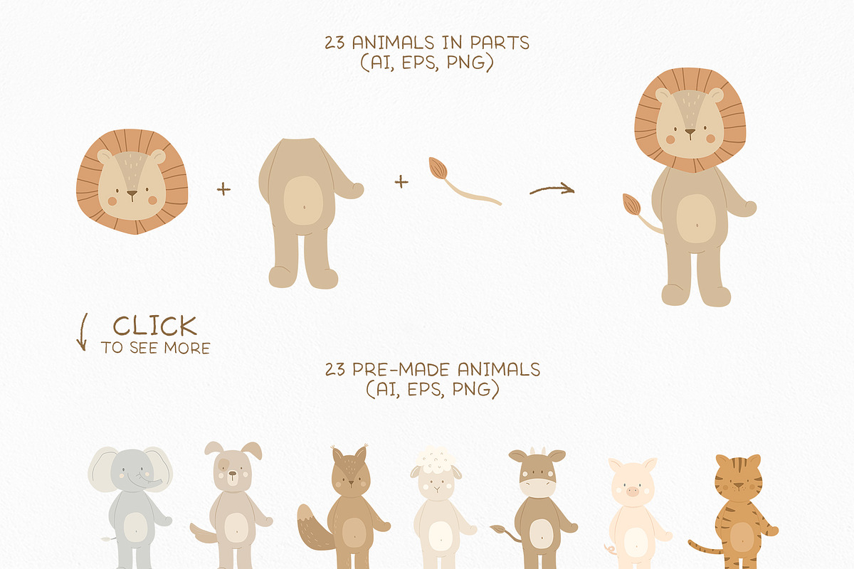 Character Creator Animals for kids, an Animal Illustration by polikarpovaart (Photo 2 of 9)