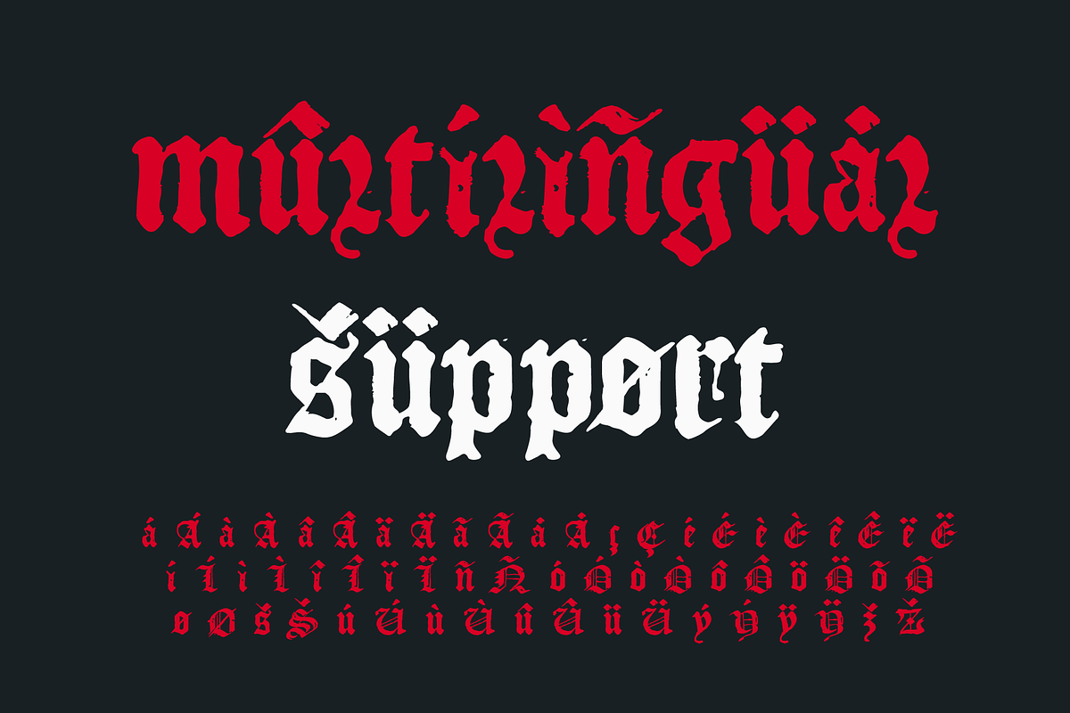 Landsknecht blackletter style font, a Blackletter Font by kaer_shop (Photo 6 of 11)